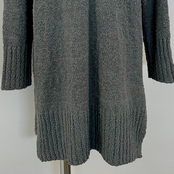 Barefoot Dreams Boucle Shadow Stripe Cardigan Sweater Dolphin Blue L/XL - Picture 8 of 10